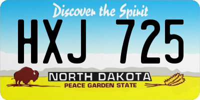 ND license plate HXJ725