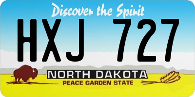 ND license plate HXJ727