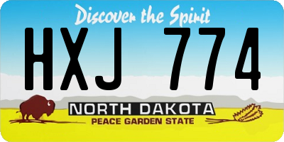 ND license plate HXJ774
