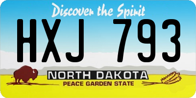 ND license plate HXJ793