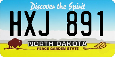 ND license plate HXJ891