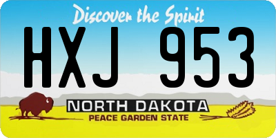 ND license plate HXJ953