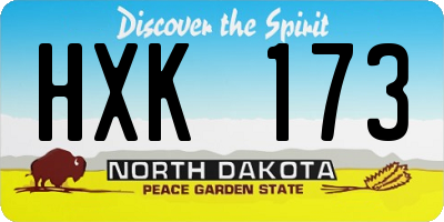 ND license plate HXK173