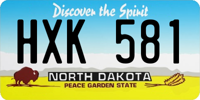 ND license plate HXK581