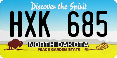 ND license plate HXK685