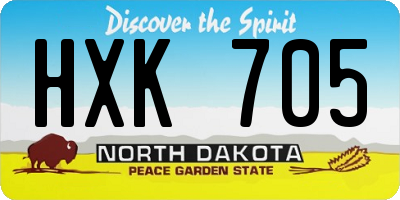 ND license plate HXK705