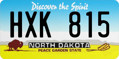 ND license plate HXK815