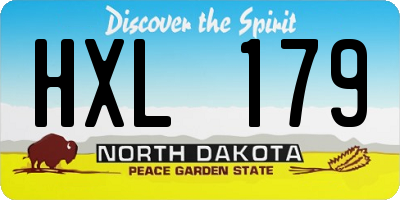 ND license plate HXL179