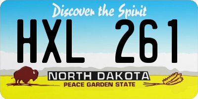 ND license plate HXL261