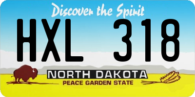 ND license plate HXL318