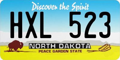 ND license plate HXL523