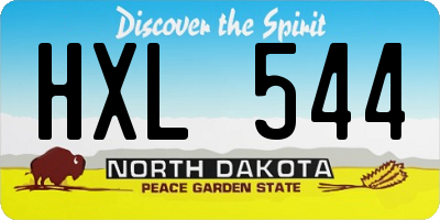 ND license plate HXL544
