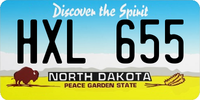 ND license plate HXL655
