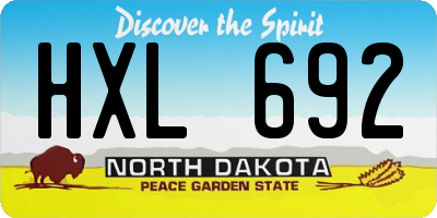 ND license plate HXL692