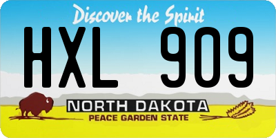 ND license plate HXL909