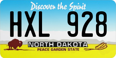 ND license plate HXL928