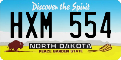 ND license plate HXM554