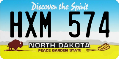 ND license plate HXM574
