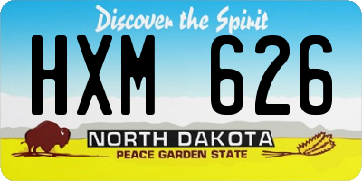 ND license plate HXM626