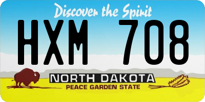 ND license plate HXM708