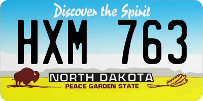 ND license plate HXM763