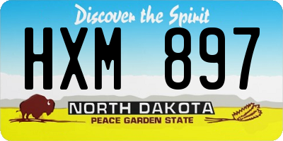 ND license plate HXM897