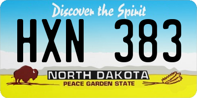 ND license plate HXN383