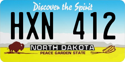 ND license plate HXN412