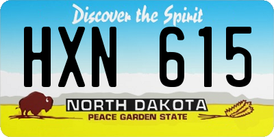 ND license plate HXN615