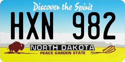ND license plate HXN982