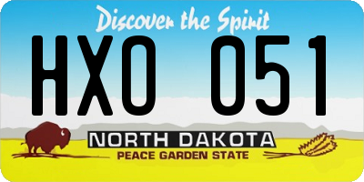 ND license plate HXO051
