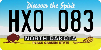 ND license plate HXO083