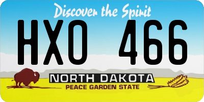 ND license plate HXO466