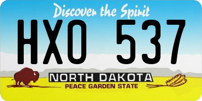 ND license plate HXO537