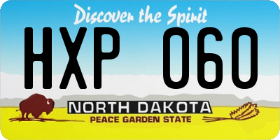 ND license plate HXP060