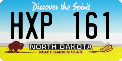ND license plate HXP161