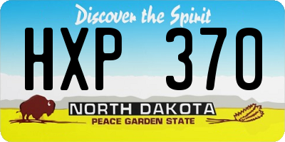 ND license plate HXP370