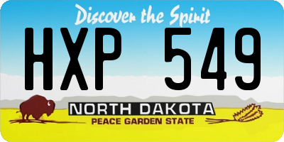 ND license plate HXP549