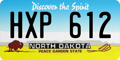 ND license plate HXP612