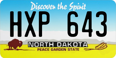 ND license plate HXP643