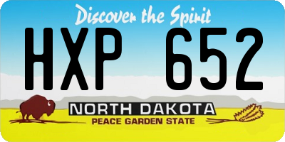 ND license plate HXP652