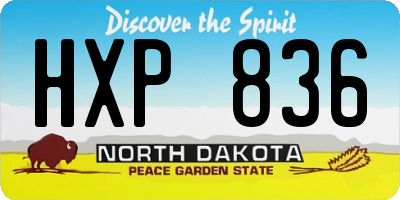ND license plate HXP836