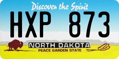 ND license plate HXP873