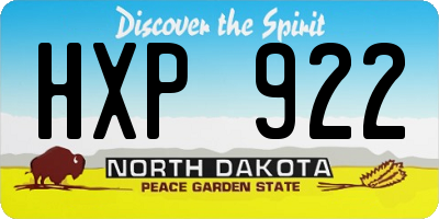 ND license plate HXP922