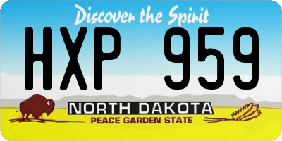 ND license plate HXP959