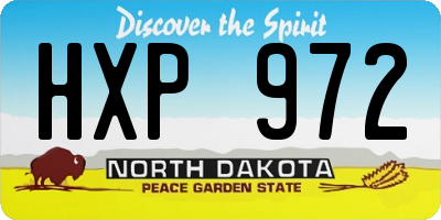 ND license plate HXP972