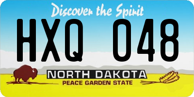 ND license plate HXQ048
