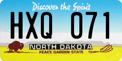 ND license plate HXQ071