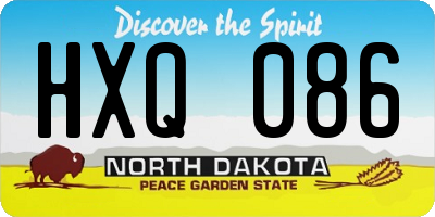ND license plate HXQ086
