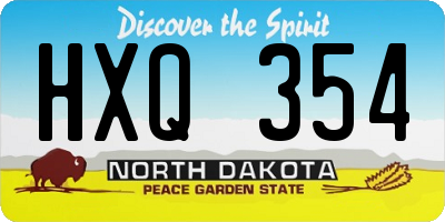ND license plate HXQ354